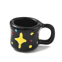 Черный Подвески из эмали и сплава, чашка, чёрные, 12x20x13.5 мм, отверстие : 5x6 мм