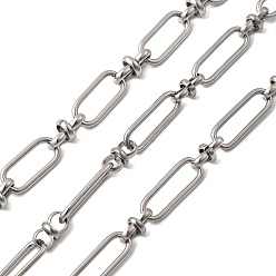 Нержавеющая Сталь Цвет 304 цепи прямоугольные звенья нержавеющие, несварные, цвет нержавеющей стали, 16.5x7.5x1.5 мм