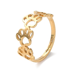 Footprint 304 полые регулируемые кольца из нержавеющей стали, золотые, след, размер США 6 1/4 (16.7 мм), широк: 1.5~7 мм