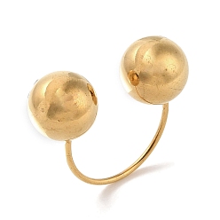 Настоящее золото 18K Ионное покрытие (ip) 304 круглые манжеты из нержавеющей стали для женщин, реальный 18 k позолоченный, внутренний диаметр: 20 мм