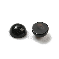 Black Onyx Natural Black Onyx(Dyed & Heated) Cabochons, Half Round, 2x1mm