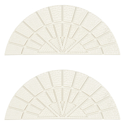 (404) Непрозрачное AB Кислое яблоко 4 сумки противоскользящие резиновые подошвы для обуви, износостойкая подошва с рельефным рисунком для ремонта ботинок, кожаные ботинки, полукруглый, цветочный белый, 84x36.5x5 мм, 2 шт / пакет