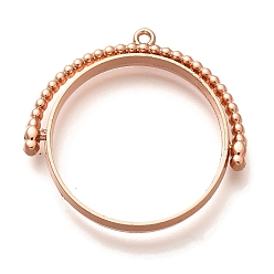 Розовое Золото Подвесные подвески из сплава, для diy уф смолы, эпоксидная смола, без кадмия, без никеля и без свинца, плоско-круглые, розовое золото , 32x32.5x3.5 мм, отверстие : 1.4 мм