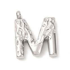 Letter M 304 подвески из нержавеющей стали, письмена, Буква М, 21x17.5x4.5 мм, отверстие : 2.5 мм
