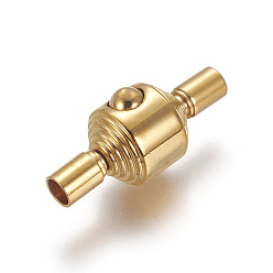 Golden 304 Stainless Steel Bayonet Clasps, Column, Golden, 23x9.7mm, Hole: 3.4mm