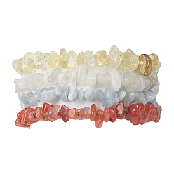 Близнецы 12 Наборы эластичных браслетов из натуральных смешанных драгоценных камней созвездия из бисера для женщин и мужчин, Близнецы, внутренний диаметр: 2-1/8 дюйм (5.5 см), 5 шт / комплект