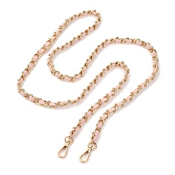 Pink Ремни цепочки для сумок, Железные бордюрные цепи, с поворотными застежками из сплава и искусственной кожей, для аксессуаров для замены сумок, розовые, 135x1 см