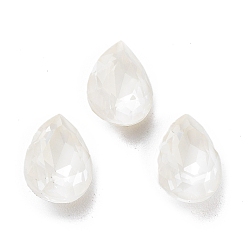 Crystal K9 Glass Rhinestone Cabochons, Point Back & Back Plated, Faceted, Teardrop, Crystal, 10x7x4mm