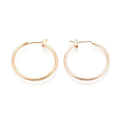 Настоящее золото 18K Серьги из 304 нержавеющей стали, с латунным, реальный 18 k позолоченный, 24.5~26x25x2.5 мм