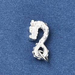 Argent Crochets en laiton, avec anneau de saut, crémaillère plaquage, argenterie, 18x7.5x2.8mm, Trou: 4mm