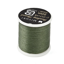 Dark Olive Green MIYUKI Nylon Beading Thread for Seed Beads, Flat, Dark Olive Green, 0.15x0.1mm, about 54.68 Yards(50m)/Roll