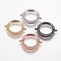 (52) Непрозрачная лаванда Латунные микро проложить кубических ссылки циркония, кольцо, прозрачные, разноцветные, 21x26x3 мм, отверстие : 1 мм