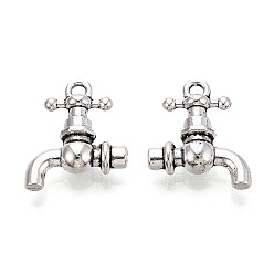 Античное Серебро Сплавочные подвески тибетского стиля, подвески для водопроводного крана, без кадмия и без свинца, античное серебро, 17x14.5x5 мм, отверстие : 1.8 мм