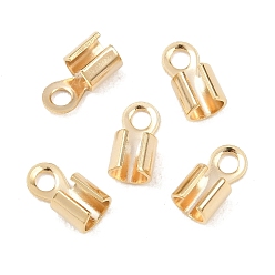 Настоящее золото 24K Латунные складные обжимы, загибаем концы шнура, без кадмия и без свинца, реальный 24 k позолоченный, 9.5x5x4.8 мм, отверстие : 2.2 мм, внутренний диаметр: 4 мм