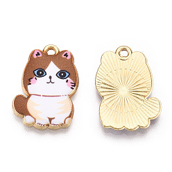 Перу Печатные подвески сплава, светлая глотка, кошка прелести, Перу, 21x14.5x1.5 мм, отверстие : 1.4 мм