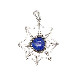 Ляпис-Лазурь Природный лазурит подвески, паучья сеть, 45x38x7 мм