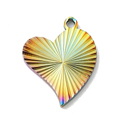 Rainbow Color Ионное покрытие (ip) 304 подвески из нержавеющей стали, шарма сердца, Радуга цветов, 21.5x17x2 мм, отверстие : 1.8 мм