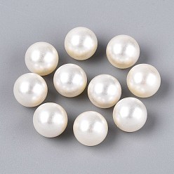 Бежевый ABS имитация жемчужные бусины акриловые, без отверстия , круглые, бежевые, 13.5~14 мм, Около 350 шт / 500 г