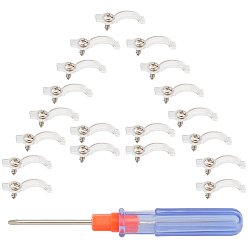 Clear Iron with Plastic Binding Chicago Screws, with Steel Interchangeable Phillips and Flat Head Screwdriver, for Light Bar Craft Fasteners, Clear, 2.35x0.7x0.4cm, Hole: 3mm, 120set/bag, 1bag