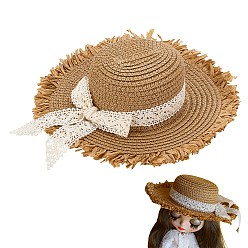 Цвет Древесины Соломенная шляпа для кукол, деревесиные, 85x53.5 мм, внутренний диаметр: 87.5 мм