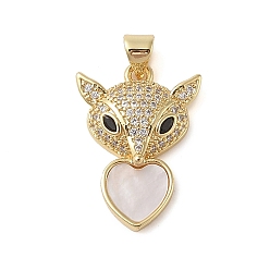 Настоящее золото 18K Латунные микропаве прозрачные подвески с фианитом, без кадмия и без свинца, с оболочкой, сердце, реальный 18 k позолоченный, 23.5x16.5x5.5 мм, отверстие : 4 мм