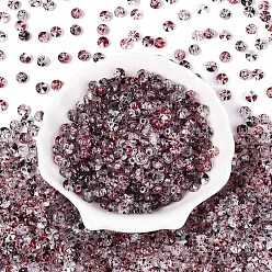 Бледно-фиолетовый Красный Прозрачные стеклянные бусины для выпечки, рондель, бледно-фиолетовый красный, 6x3 мм, отверстие : 1.2 мм, Около 2368 шт / фунт