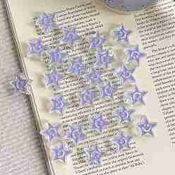 Лиловый Акриловые эмалевые бусины, звезды с улыбающимся лицом, сирень, 19.9x20.9x8 мм, отверстие : 3.5 мм