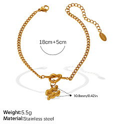 Verseau 304 Bracelets unisexes à breloques en acier inoxydable représentant douze constellations, or, Verseau, 7.09 pouce (18 cm)