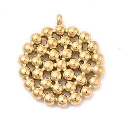 Золотой Ионное покрытие (ip) 304 подвески из нержавеющей стали, плоский круглый шарм, золотые, 23.5x21x2.5 мм, отверстие : 1.5 мм