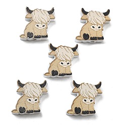 Мокасин Печатные деревянные бусины, крупный рогатый скот, мокасин, 18.5x17.5x6 мм, отверстие : 2.5 мм