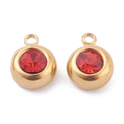 Гиацинт 201 из нержавеющей стали амулеты горный хрусталь, очарование камня, плоско-круглые, золотые, гиацинт, 12x9x5 мм, отверстие : 1.8 мм