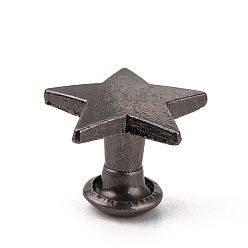 Gunmetal Alloy Rivet Studs, For Purse, Bags, Boots, Leather Crafts Decoration, Star, Gunmetal, 12x12x8mm