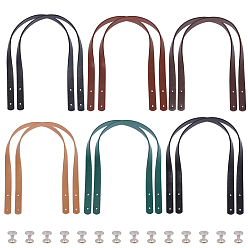 (52) Непрозрачная лаванда 12 шт. 6 цвета ПУ искусственная кожа заклепочные ремни для сумок, с железными винтами и гайками, платина, разноцветные, 600x18x3 мм, 2 шт / цвет