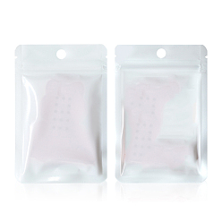 Белый Сумка из майлара с прозрачным окошком из композитного материала и застежкой-молнией, Стойкий к запаху повторно закрывающийся для упаковки мешочка для вечеринок, пищевой блеск для губ, ювелирные изделия для хранения, прямоугольные, белые, 8x6 см, 100 шт / комплект