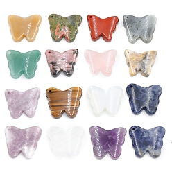 Смешанные камни Природные и синтетические смешанные подвески драгоценных камней, бабочки прелести, 26~30x32~35 мм