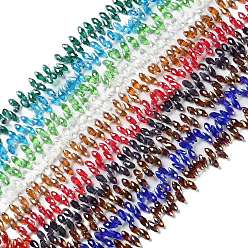 (52) Непрозрачная лаванда Прозрачные стеклянные бусины гальваническим пряди, гальваническое покрытие, граненые, teadrop, разноцветные, 12x6 мм, отверстие : 0.6 мм, около 97 шт / нитка, 17.91'' (45.5 см)