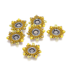 Золотистый Японский бисер miyuki & toho ручной работы ссылки, Ткацкий станок, руль, золотые, 21x20x3.5 мм, отверстие : 1.5~2 мм