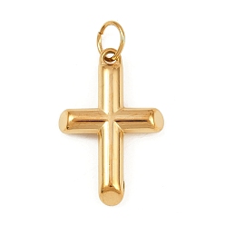 Золотой 304 подвески из нержавеющей стали, с целью перехода в кольце, крест очарование, золотые, 23x15x3.5 мм, отверстие : 4.5 мм