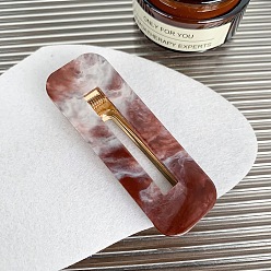 Сиена Акриловая крокодил заколки, для женщин девушек, прямоугольные, цвет охры, 65x23 мм