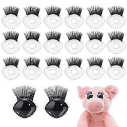 Прозрачный 24шт. пластиковые кукольные глаза, с ресницами, прозрачные, 39x31.5x8.5 мм, внутренний диаметр: 9 мм