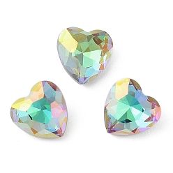 Сфинкс Стеклянные стразы кабошоны, плоская задняя и задняя, граненые, сердце, сфинкс, 10x10x5 мм