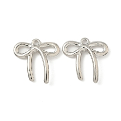 Платина Подвески из сплава , стойки покрытие, бантом, платина, 20x19.5x3 мм, отверстие : 1.6 мм