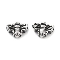 Античное Серебро 304 из нержавеющей стали бусы, Пчелы, античное серебро, 6.5x9.5x4 мм, отверстие : 1.5 мм