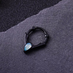 Oval 316l Кольца для носа из нержавеющей стали с микропаве из кубического циркония, овальные, внутренний диаметр: 10 мм, штифты : 1.2 мм