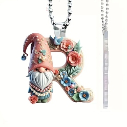 Letter R Гном акриловые подвесные украшения, для украшения зеркала заднего вида автомобиля, Буква R, Кулон : 80 мм