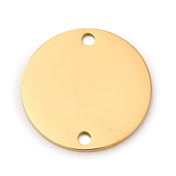 Золотой 304 подвески из нержавеющей стали, ссылки на диски, пустая бирка с зеркальной полировкой, золотые, 20x1 мм, отверстие : 2 мм