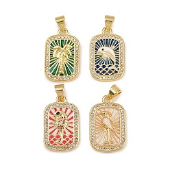 Mixed Shapes Латунные микро проложить кубического циркония подвески, реальный 18 k позолоченный, с эмалью, стойки покрытие, долговечный, без кадмия и без свинца, разнообразные, 21.5x13.5x3.5 мм, отверстие : 3.5x5 мм