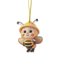 Золотистый Акриловый кулон с милыми пчелками, нейлоновый шнур для автомобильного рюкзака, подвесные украшения для дома, золотые, 330 мм