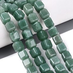Green Aventurine Natural Green Aventurine Beads Strands, Cuboid, 10~12x9~10x9~10mm, Hole: 0.6~0.9mm, about 32~36pcs/strand, 14.37~16.34(36.5~41.5cm)