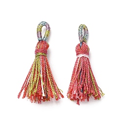 Индийский Красный Полиэстер кисточкой подвески, Индийская красная, 36~36.5x6~7 мм, отверстие : 3x5 мм